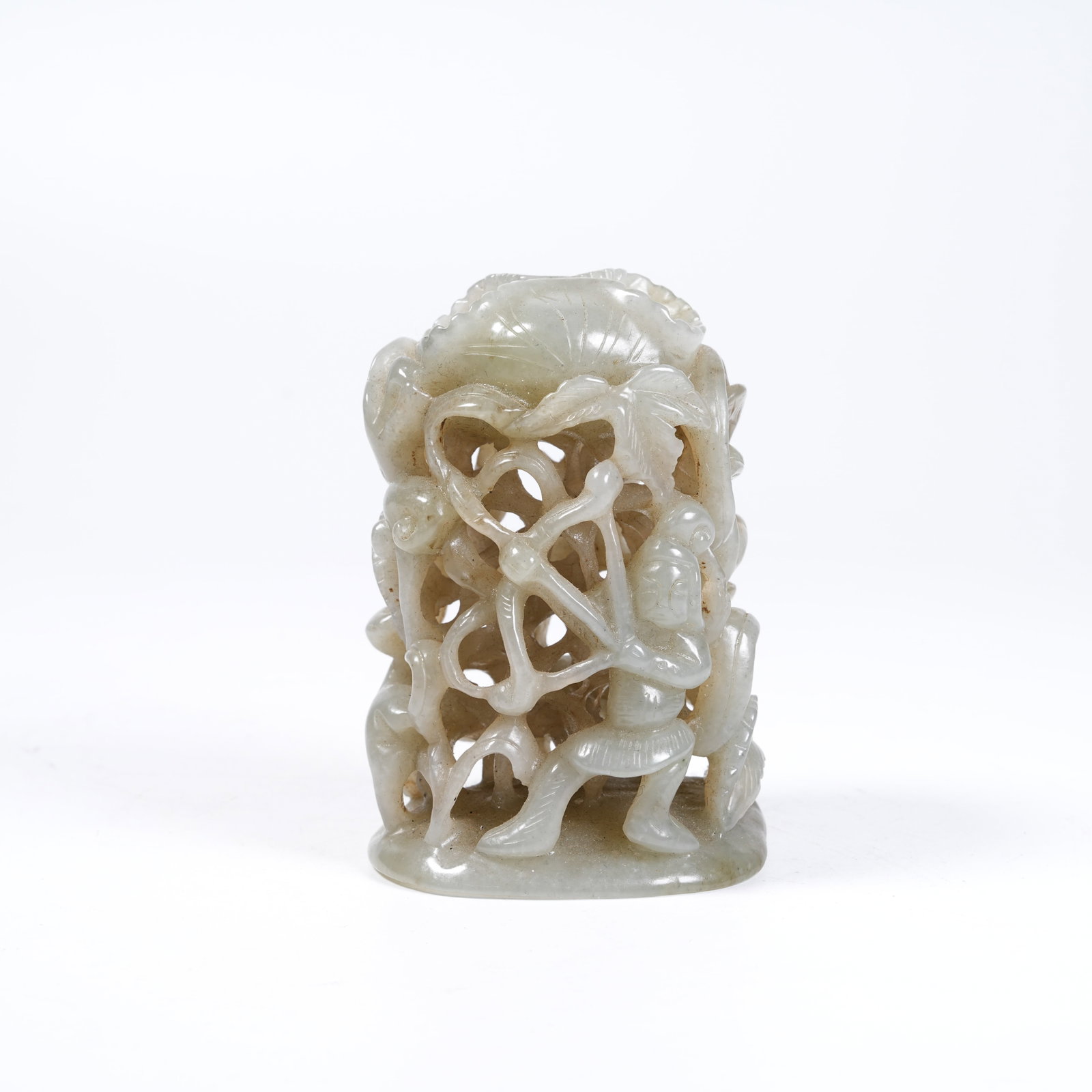 A HETIAN JADE CENSER CARVED WITH AUTUMN MOUNTAIN SCENE (1 of 9)