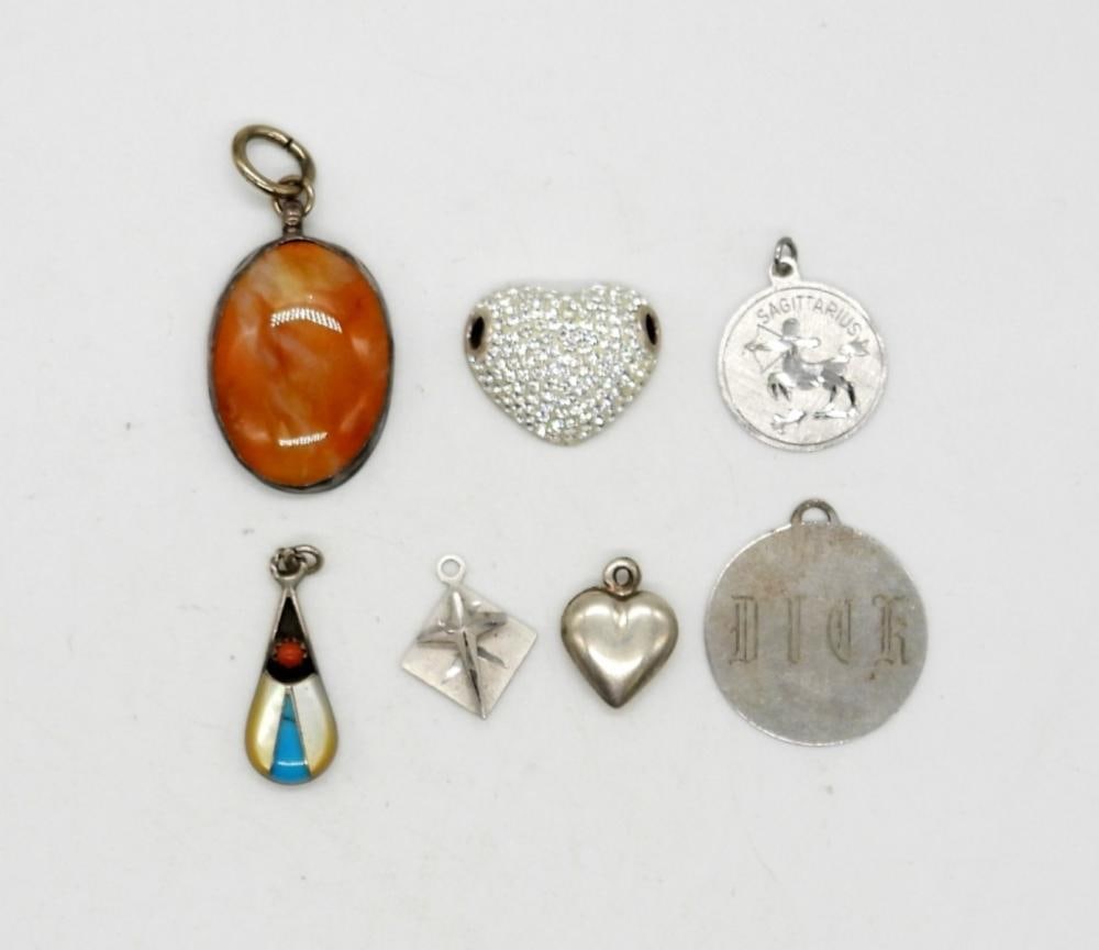 (7) VINTAGE STERLING SILVER PENDANTS: (7) VINTAGE STERLING SILVER PENDANTS