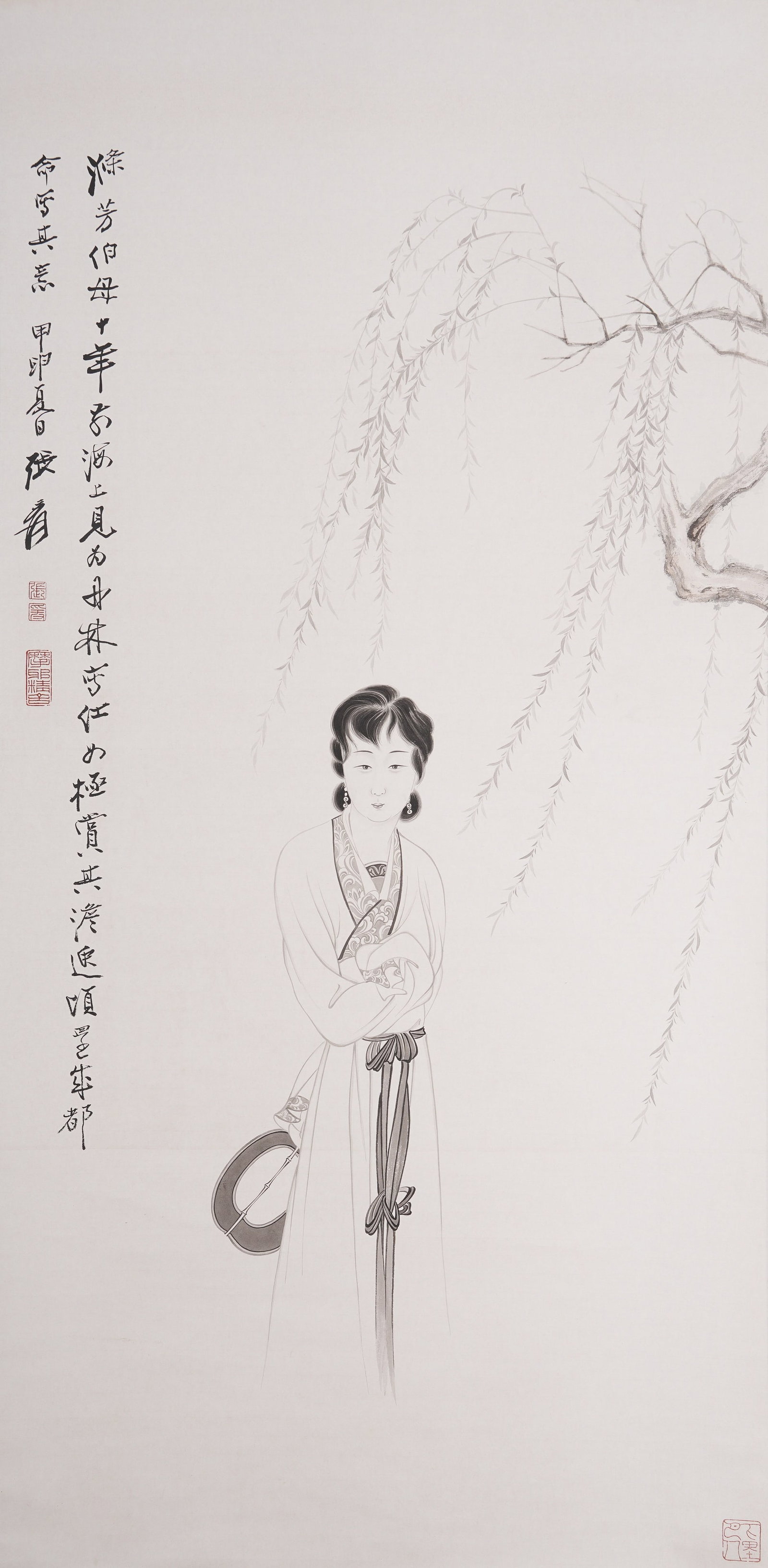 A BEAUTY PAINTING ON PAPER BY ZHANG DAQIAN.張大千 (1 of 9)