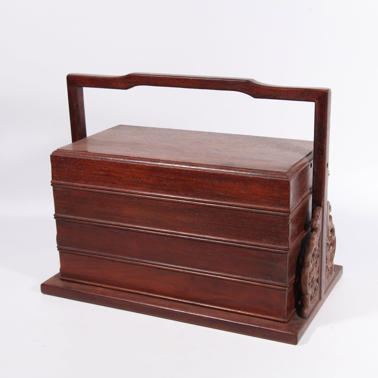 A HUANGHUALI WOOD CARRYING BOX: Huanghuali wood carrying box