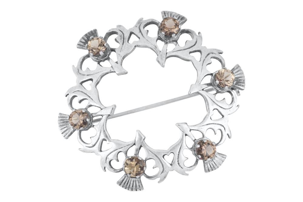 ORTAK STERLING SILVER SCOTTISH THISTLE BROOCH: Ortak Sterling silver Scottish Thistle brooch