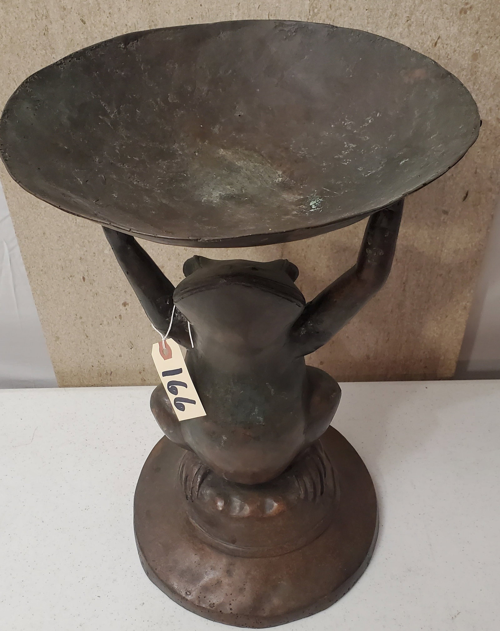 COPPER FROG ON BASE GARDEN ART FIGURAL STATUE (1 of 8)