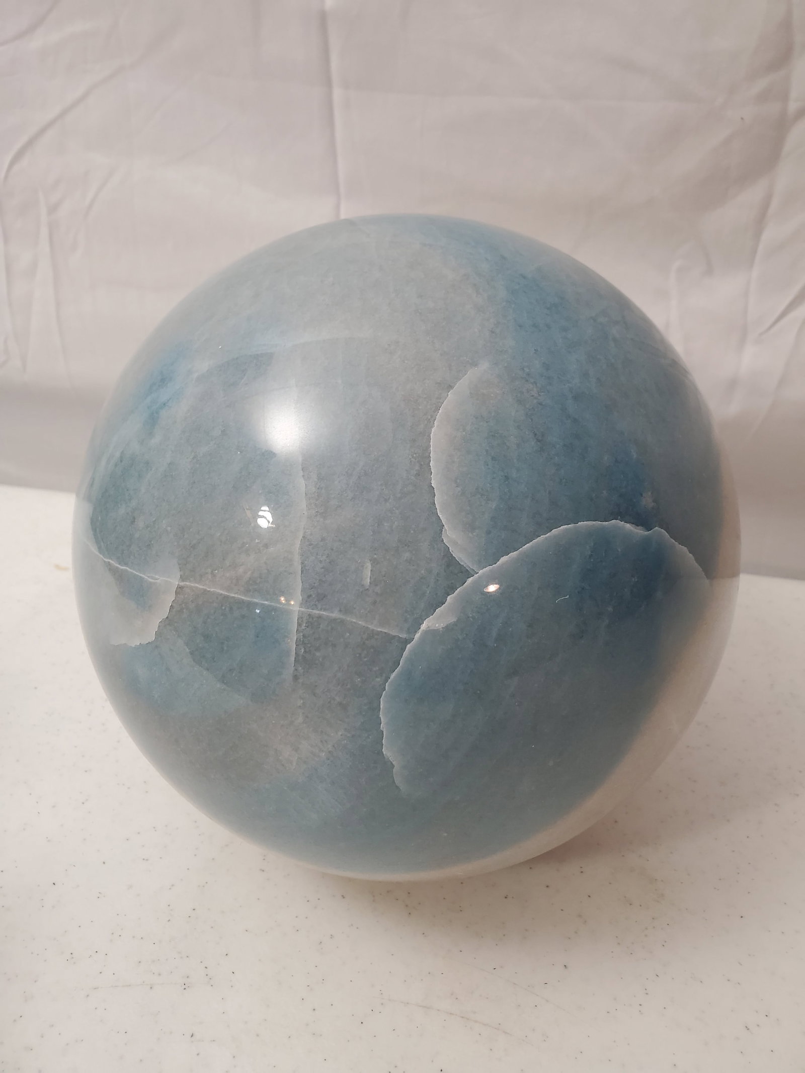 DECORATIVE NATURAL POLISHED ANGELITE SPHERE (1 of 3)