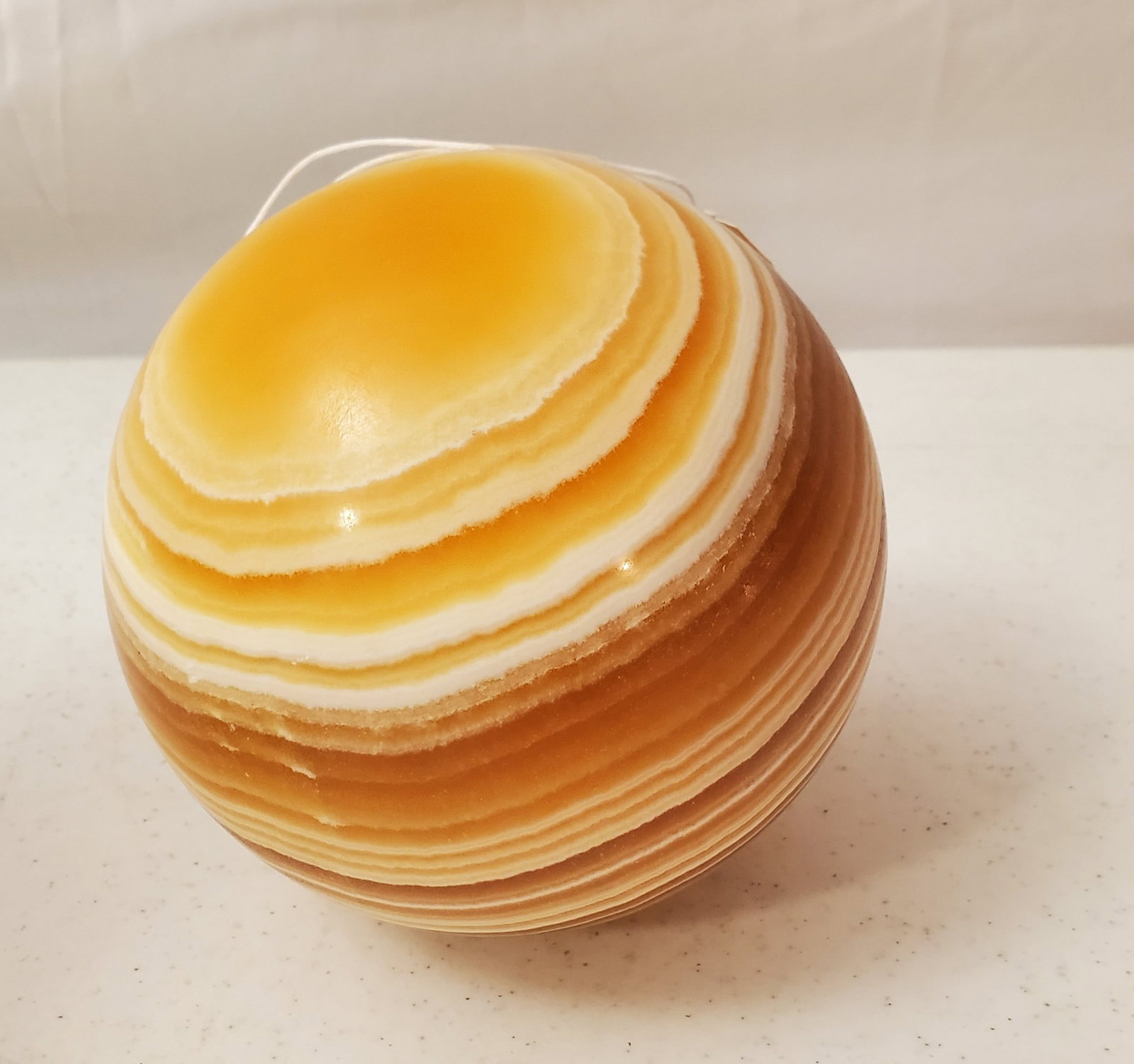 DECORATIVE NATURAL ORANGE CALCITE SPHERE (1 of 3)