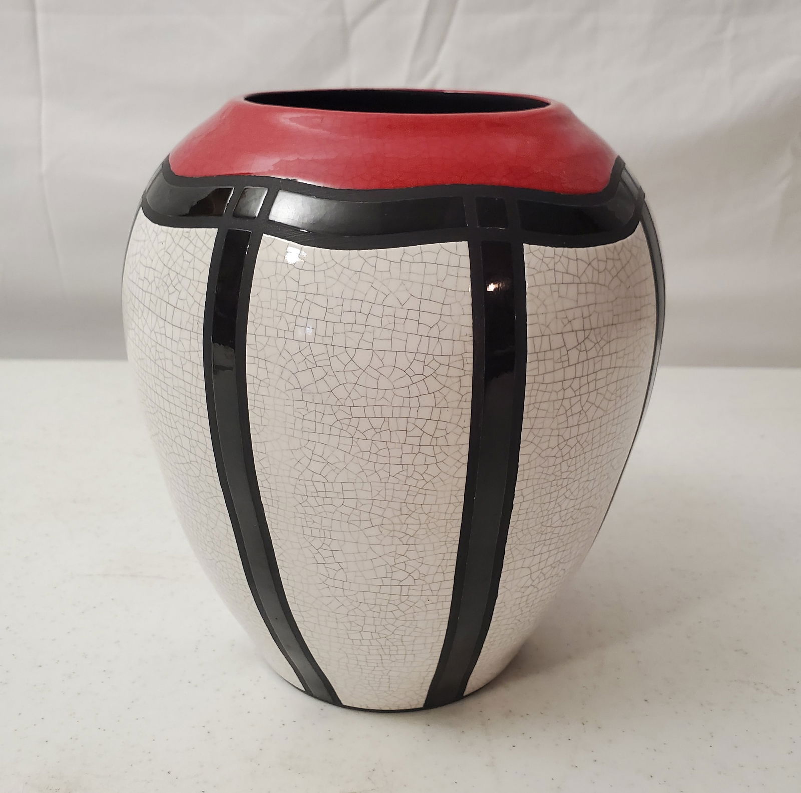 VINTAGE CHARLES CHRISCO RAKU STUDIO POTTERY VASE ARTIST SIGNED TO BASE (1 of 9)