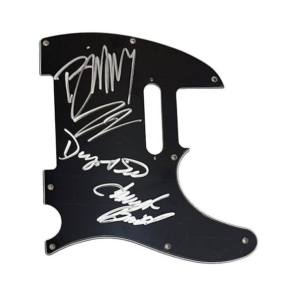 ZZ Top Autographed Telecaster Pickguard: ZZ Top Autographed Pickguard Will fit any size standard Guitar.