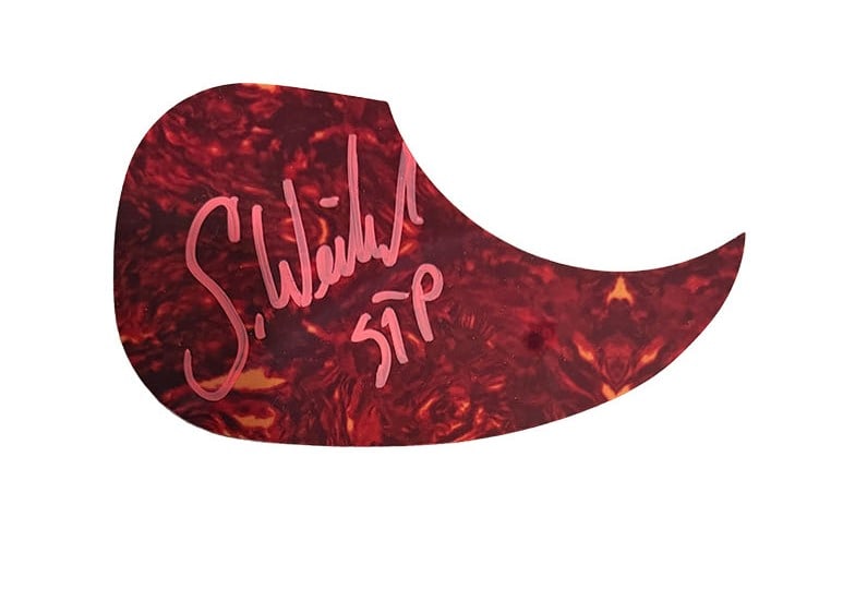 Scott Wieland Autographed STP Acoustic Guitar Pickguard: Grunge Legendary Frontman. Scott Wieland Signed pickguard. STP Incsription. Authentication- This has been fully Forensically Certified and will come with the Documents.