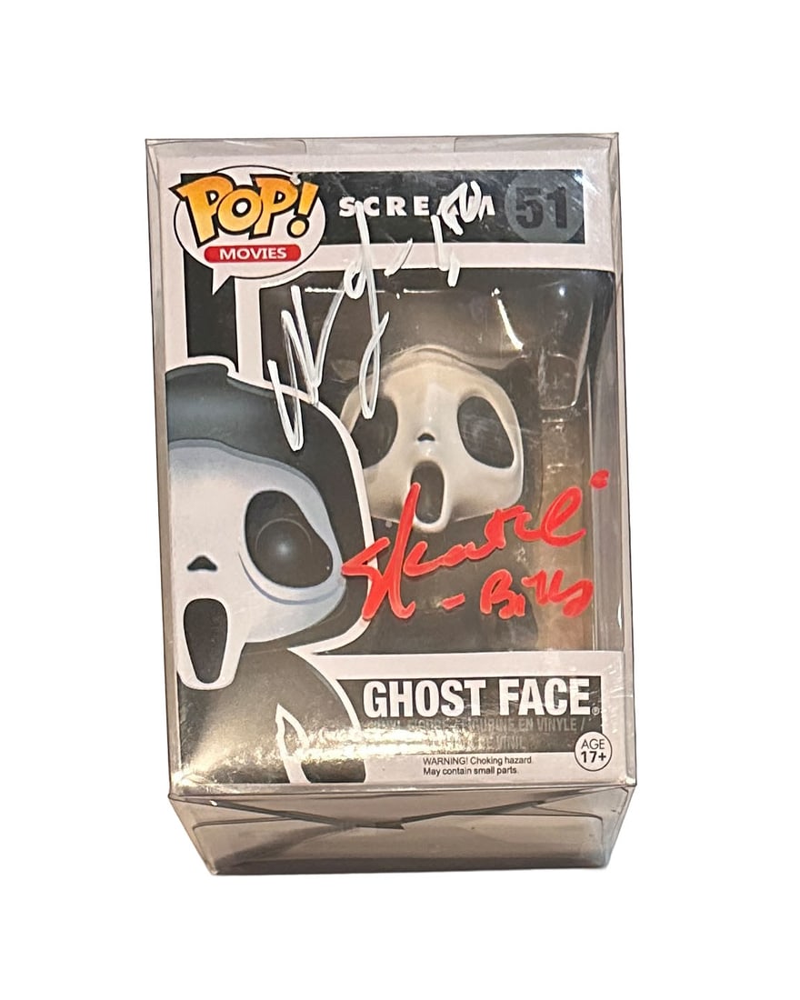 Matthew Lillard Skeet Ulrich Autographed SCREAM Funko: Ghostface Original Funko Pop! Which is rare. Signed in Oaks Pa at the Monster Mania and Ulrich at the Orlando Comic Com. Authentication Fully Guaranteed. BAS QUICK OPINION