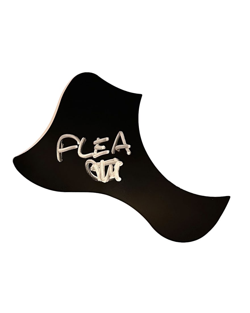 Flea Autographed Acoustic Guitar Pickguard: Standard size Acoustic Guitar Pickguard Will fit any acoustic guitar.Obtained in Los Angeles.