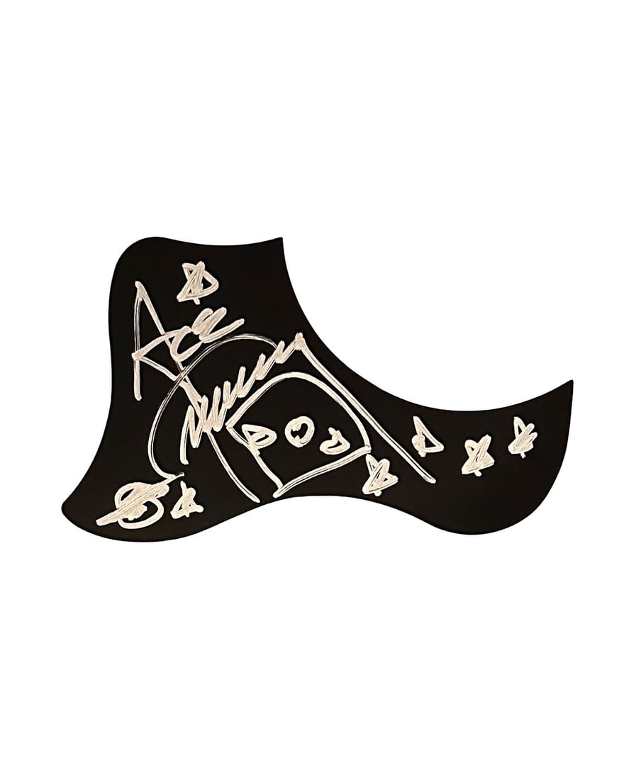 Ace Frehley Autographed Acoustic Guitar Pickguard: Kiss Legend Signed acoustic pickguard, With his classic spaceman art work. Obtained by us!