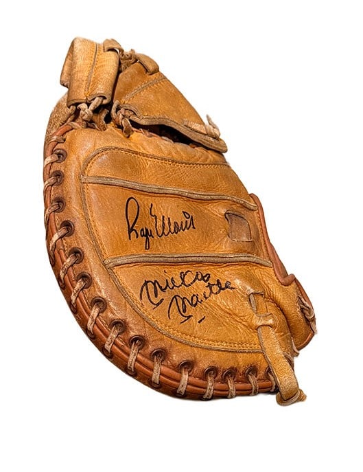 Roger Maris Mickey Mantle Autographed Vintage Baseball Glove: This is a very unique item. Signed by the M&M Boys in black marker. This is forensic examined and will come with the report verifying the authenticity. Add this to the mancave.