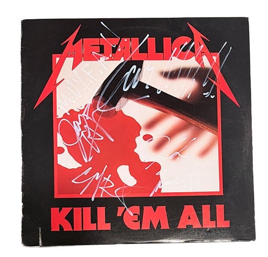 Metallica Autographed Kill em All Album Cover (1 of 1)