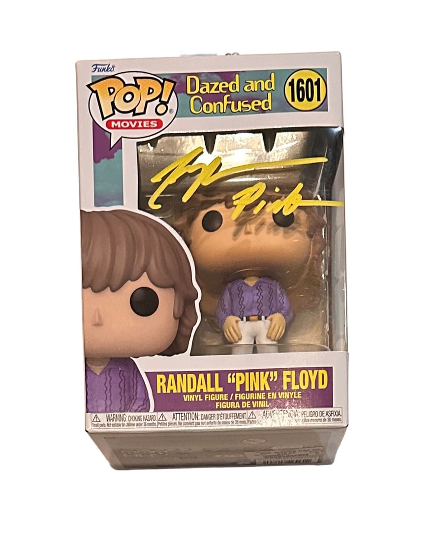 Jason London Autographed Funko Pop! #1601: Dazed and Confused Randall Pink Floyd Autographed Funko in Yellow Paint pen,