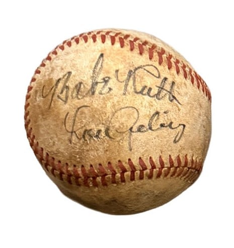 Babe Ruth Lou Gehrig AUTOGRAPHED Baseball (1 of 1)