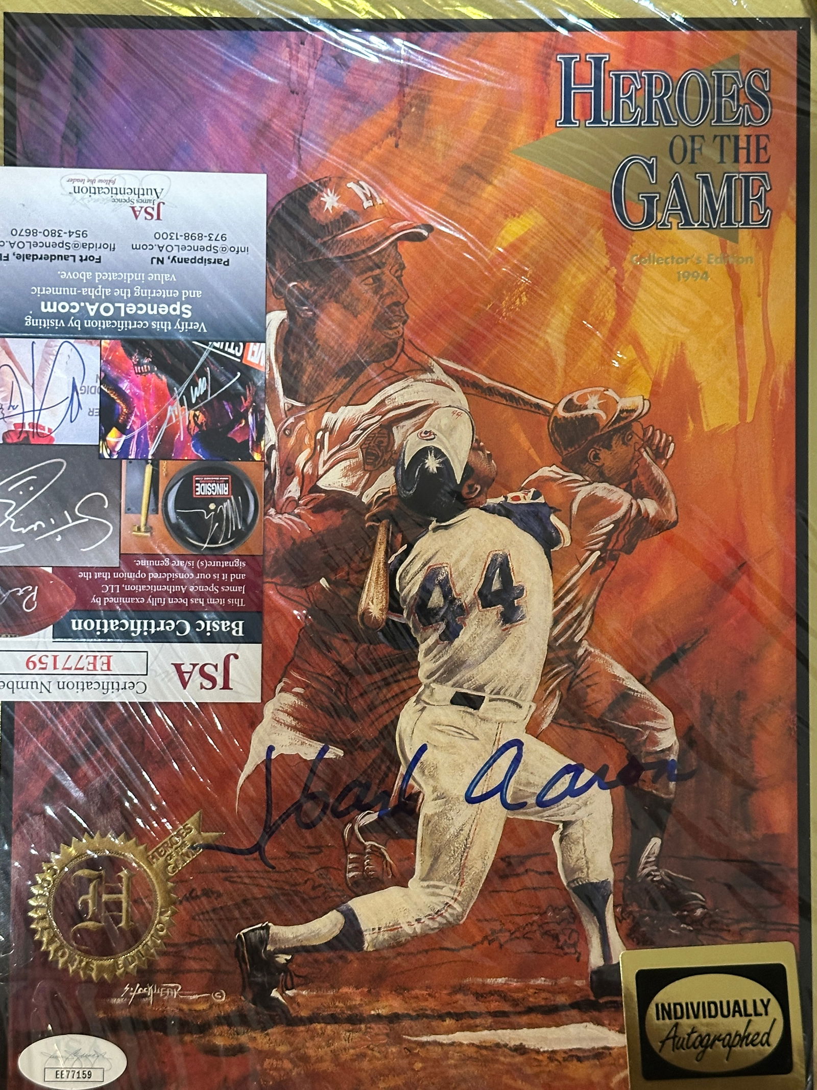 Hank Aaron Autographed 8x10 Photo: Hammerin Hank Autographed 8x10 JSA COA