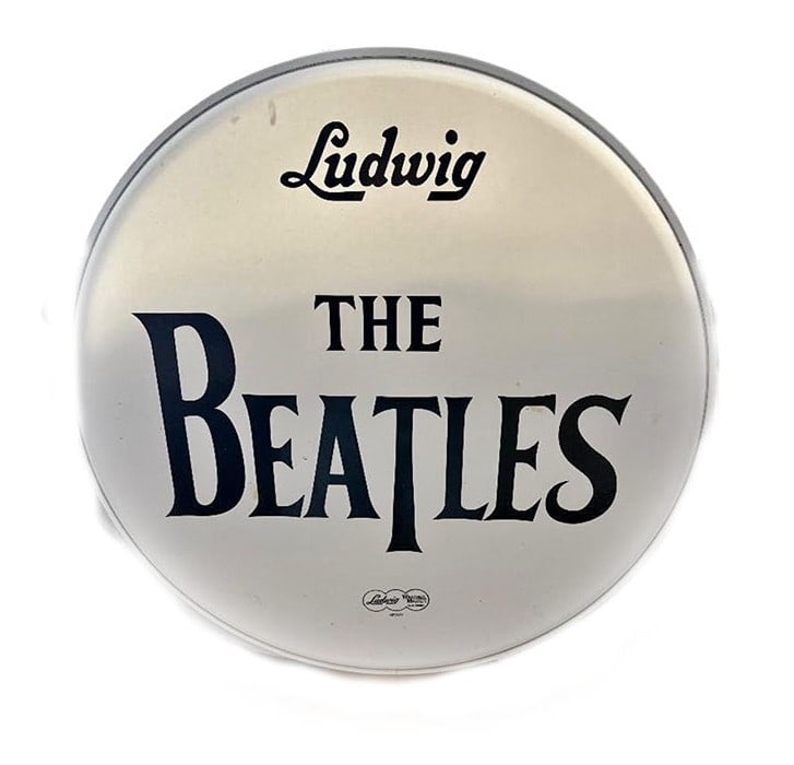 The Beatles Ringo Starr Used Drumhead!: Incredible piece. This came from a tech who work for the Baltimore civic center in the 60's and 70's. This was laying in the trash pile after the Beatles Played there. We have no idea if this was used
