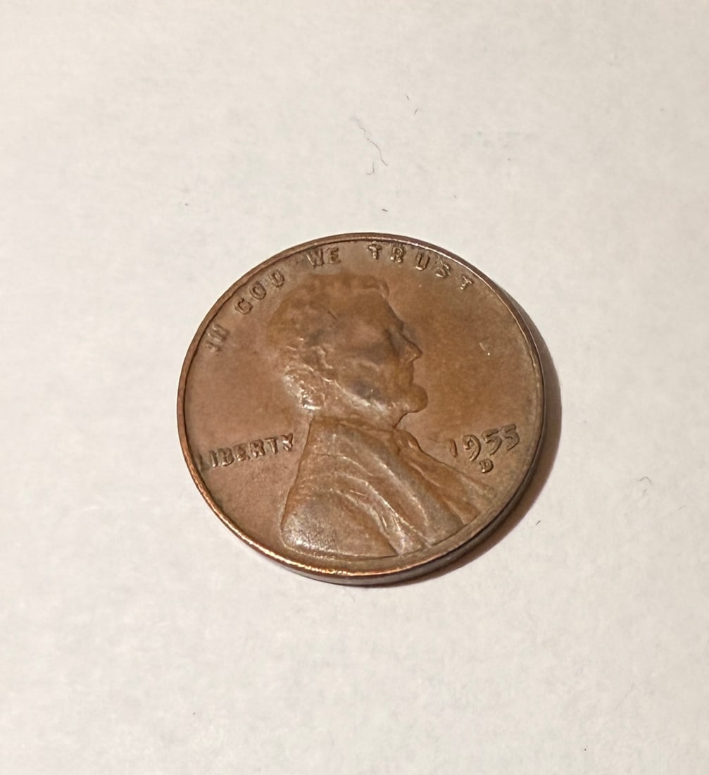 1955 Penny D Mint Mark Error: Very Rare 1955 D mint mark. With the L in Liberty on the rim error.