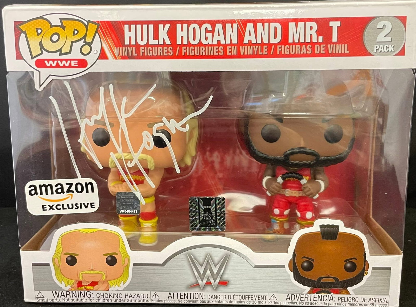 Hulk Hogan Autographed Funko Pop: WWF Legend Hulk Hogan Autographed Funko Pop. Signed in white paint pen.