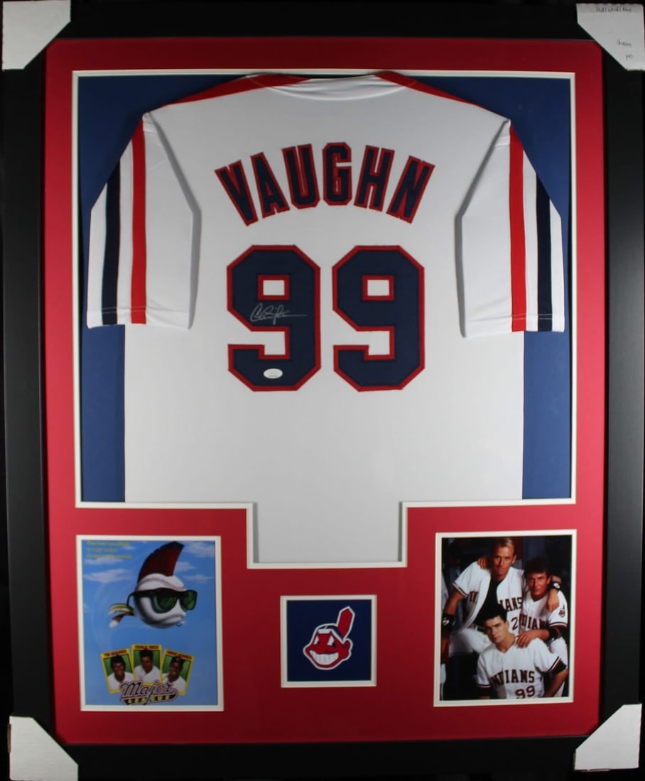 Charlie Sheen Autographed Rick Vaughn Framed Jersey: Autographed Custom Framed Jersey. PLEASE READ!! We have multiples in stock of our jerseys. While you may not get the exact one pictured,rest assured you will get a authentic autographed jersey. These