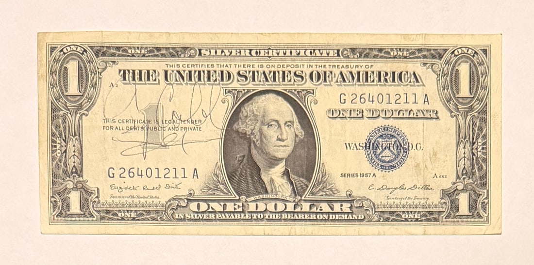 Ty Cobb Autographed $1 Silver Certifcate (1 of 2)