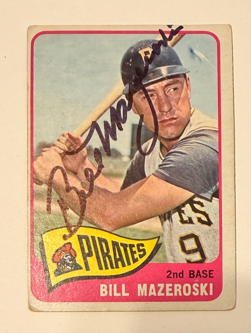 Bill Mazeroski Autographed Pirates Card: We have a collection of signed cards in. The collector,Collected everything from balls to cards to whatever. He has over 3000 signed cards and cuts. No COA'S But we fully guarantee these cards.