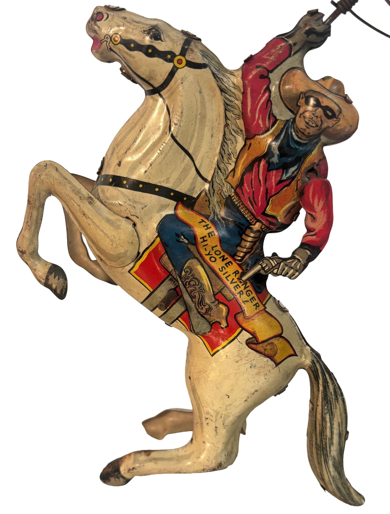 Antique 1938 Marx "the Lone Ranger Hi-Yo Silver" wind up tin litho toy (1 of 5)