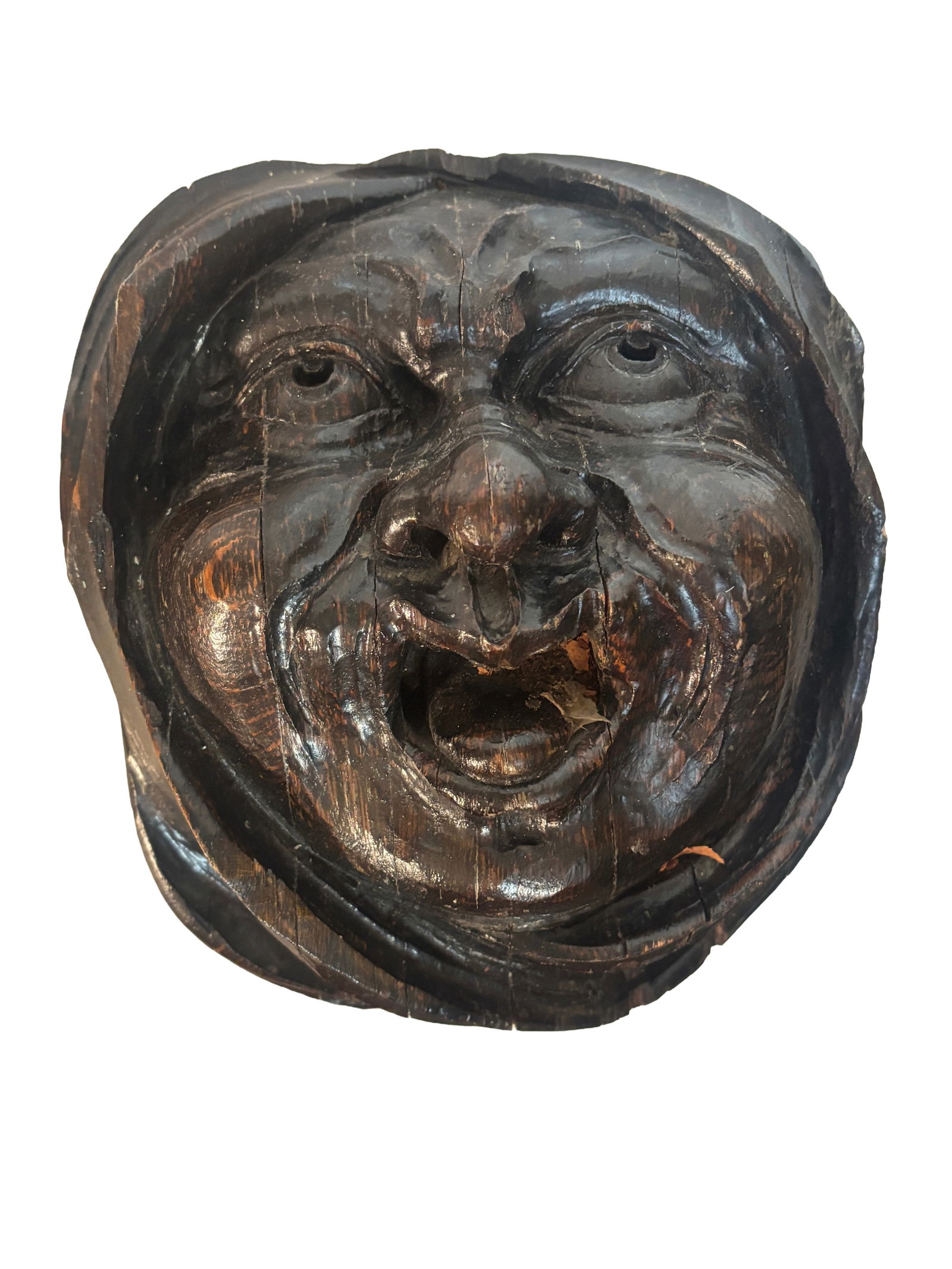 Antique Gothic style Wood Carved Tobacco Monk Folk Art (1 of 5)