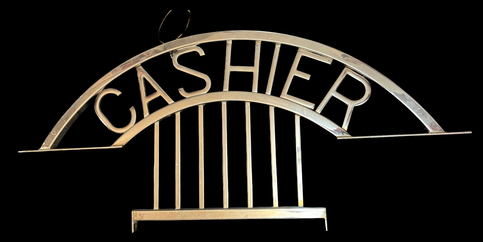Vintage Metal Chromed Cashier Cage Sign Casino Bank Hotel: Vintage Metal Chromed Cashier Cage Sign Casino Bank Hotel. This sign was purchased in Las Vegas and said to have come out of the Tropicana Hotel. I cant Guarantee that info. but no reason to believe o