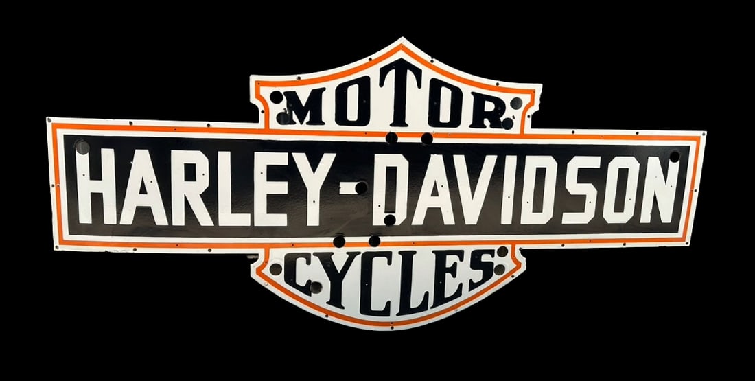60"x33" contemporary Die Cut Harley Davidson Motorcycles Porcelain Face Sign (1 of 4)