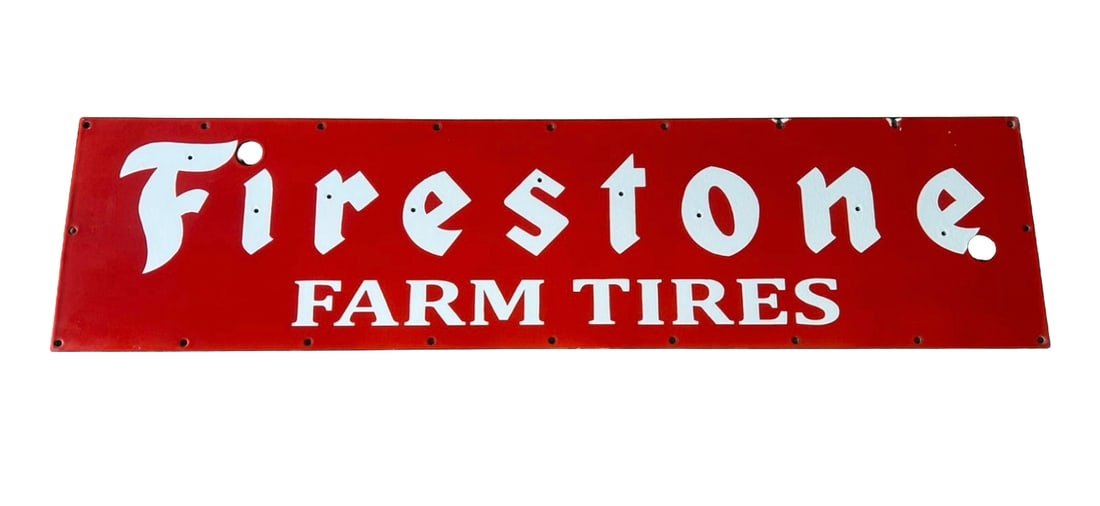 12"x48" contemporary Firestone Farm Tires Vertical Porcelain Neon Skin Sign (1 of 3)