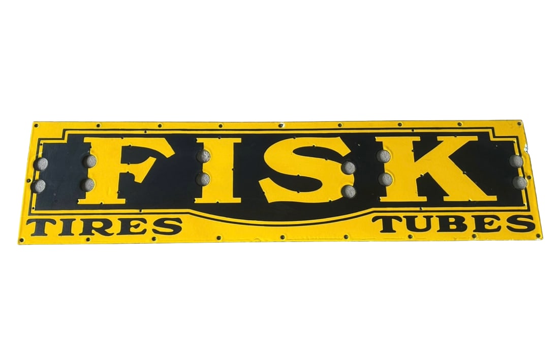 48"x12" contemporary Fisk Tires Vertical Neon Skin Porcelain Sign (1 of 3)