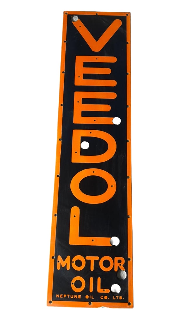 48"x12" contemporary Veedol Motor Oil Vertical Porcelain Neon skin sign (1 of 3)