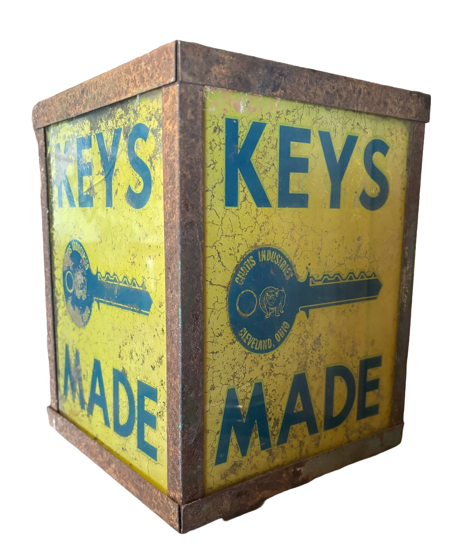 Vintage Keys Made Hardware, Locksmith Counter top Reverse on Glass Trade Sign (1 of 9)