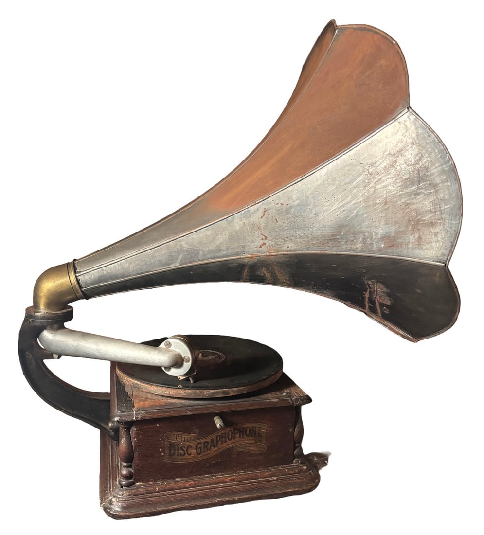 Antique The Disc Graphophone Columbia Phonograph Co. 78 RPM Player (1 of 10)