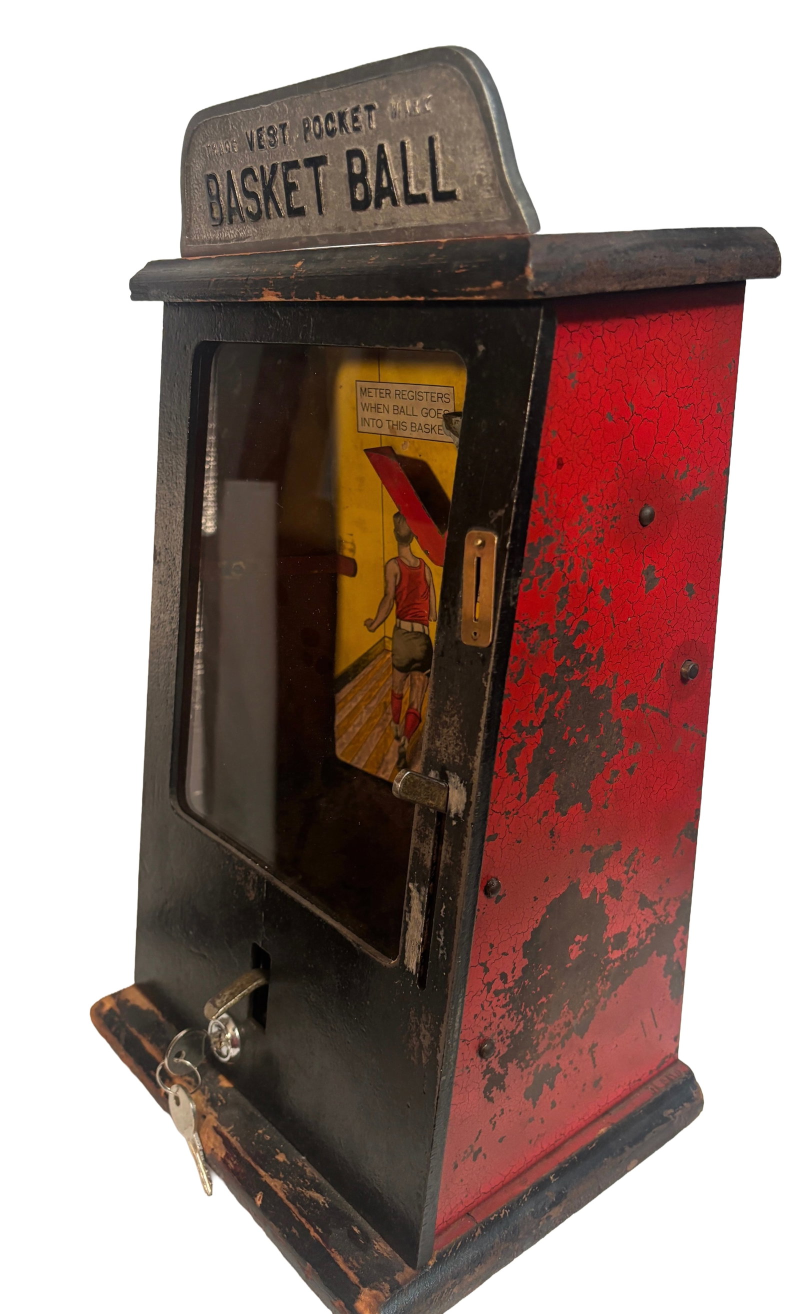 Antique 1929 "Vest Pocket Basket" Countertop Trade Stimulator Peo Penny Arcade Game - 2