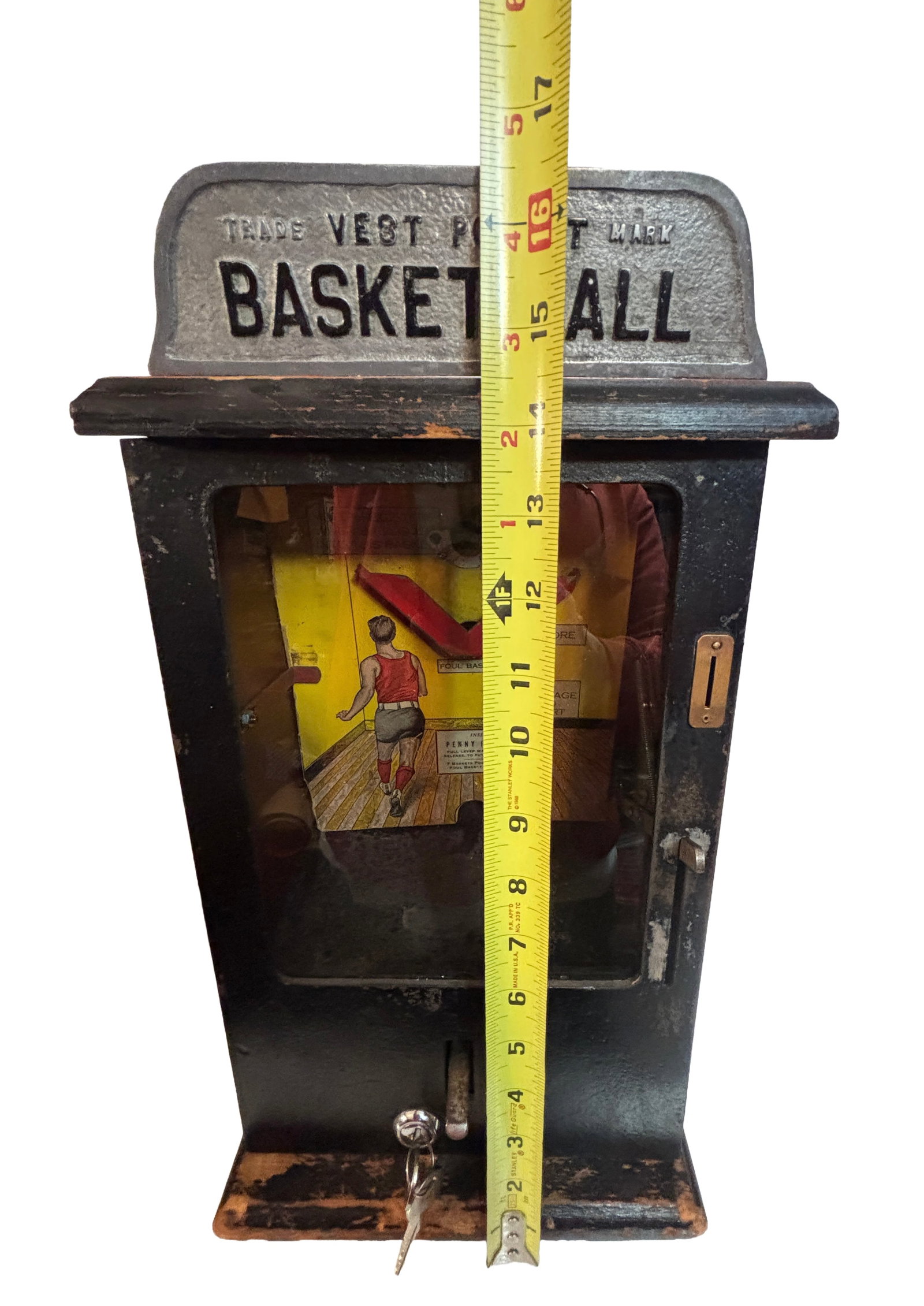 Antique 1929 "Vest Pocket Basket" Countertop Trade Stimulator Peo Penny Arcade Game - 7