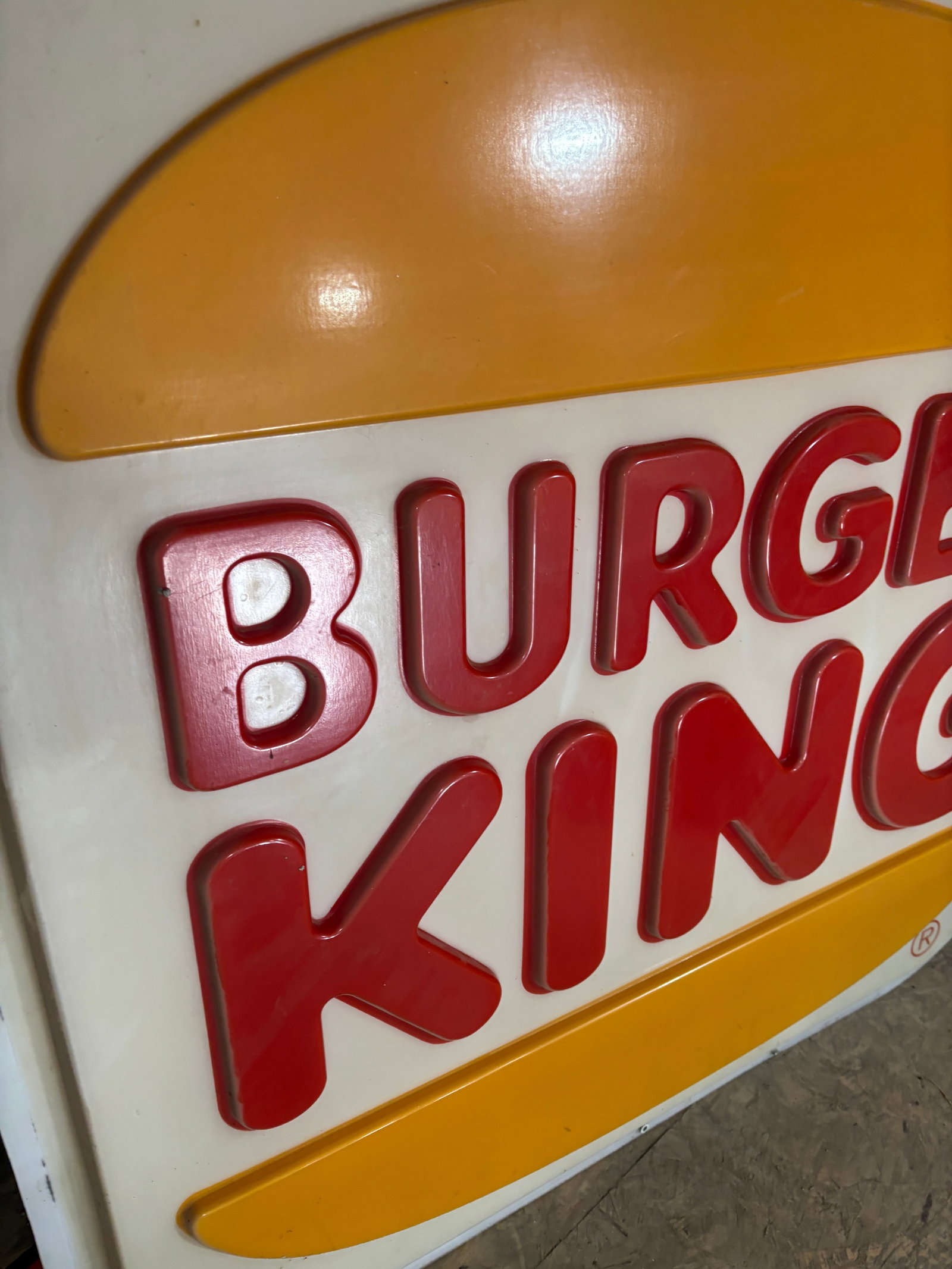 47"x47" Burger King Plastic Sign Backlit - 5