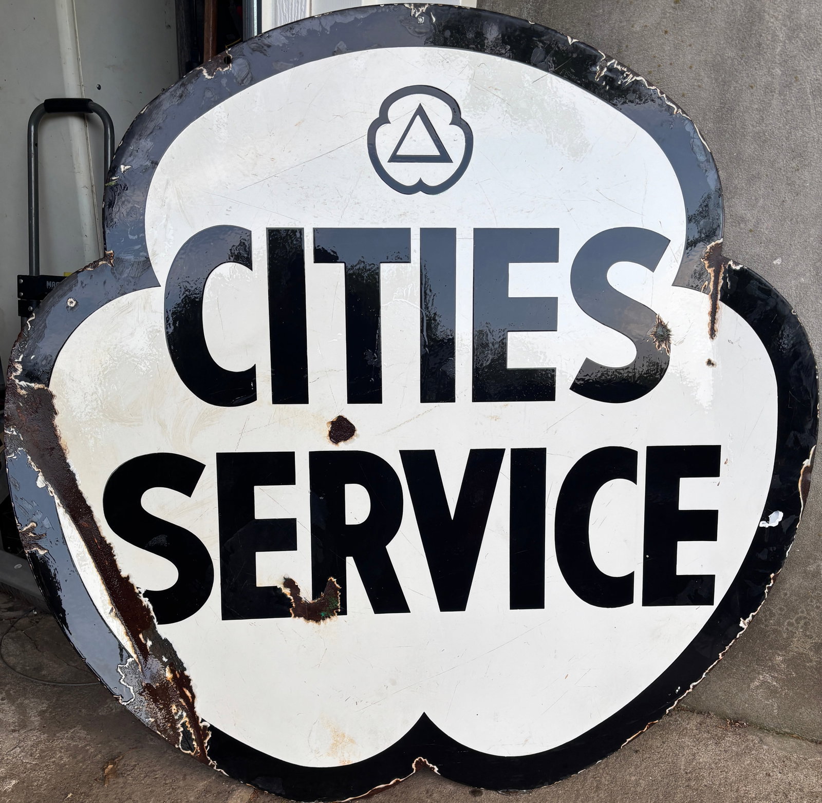 Org. DSP Porcelain Cities Service Gas Station Sign (1 of 4)