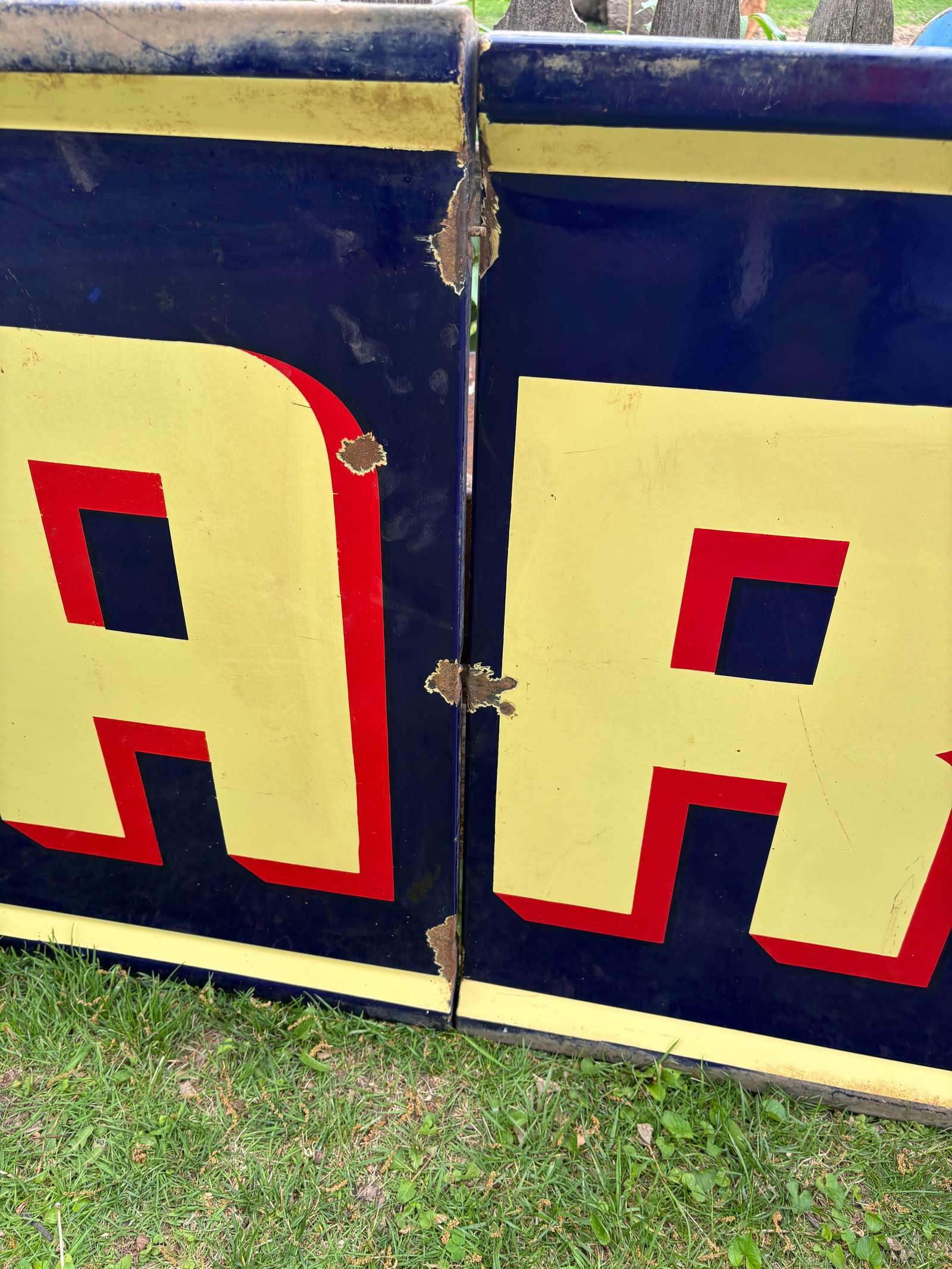 Large 9.5’ Porcelain 2 pc Market Sign - 4