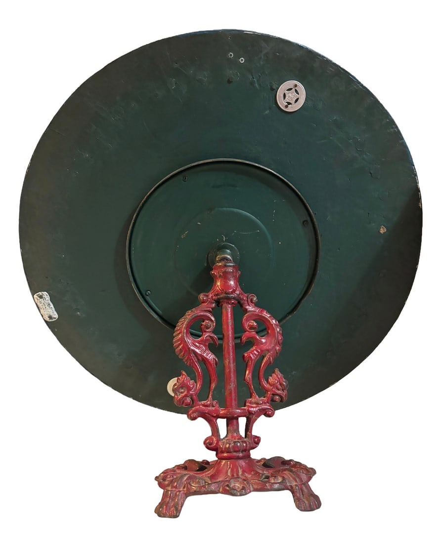 Early Masonic gambling wheel cast iron base, folk art - 2