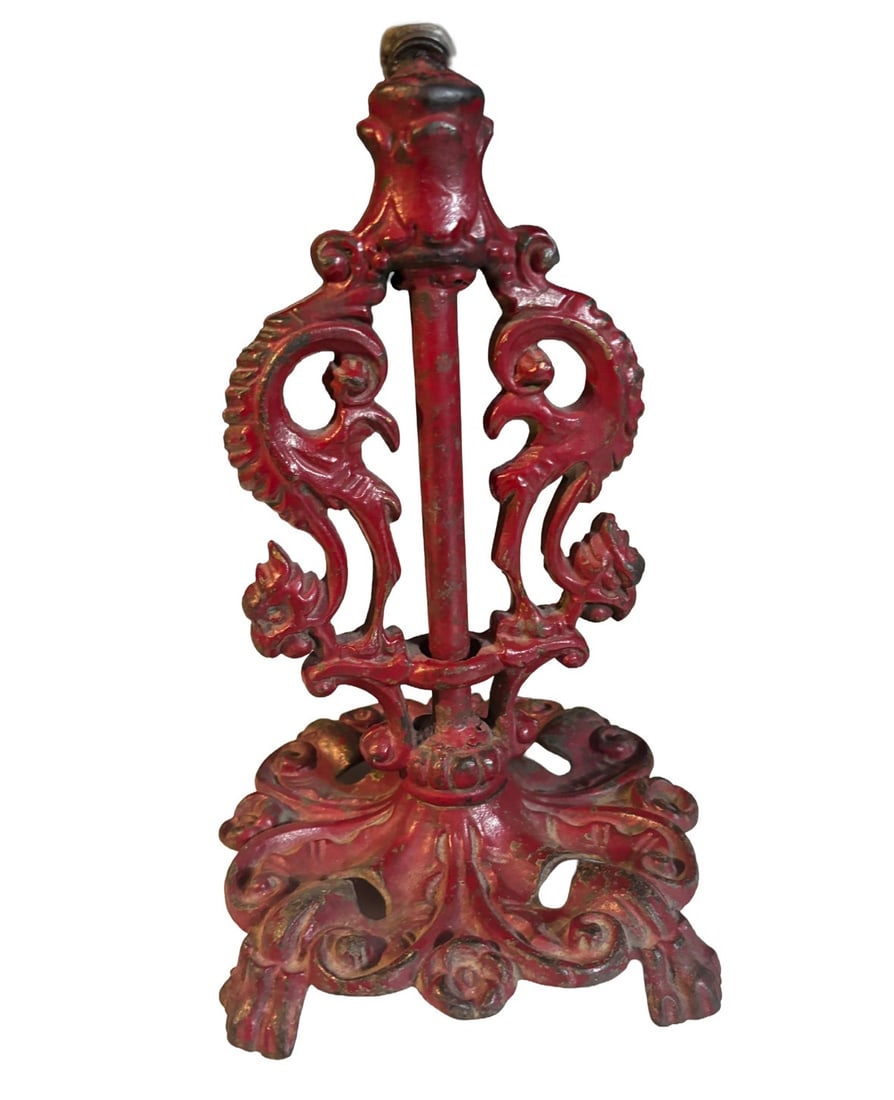 Early Masonic gambling wheel cast iron base, folk art - 7
