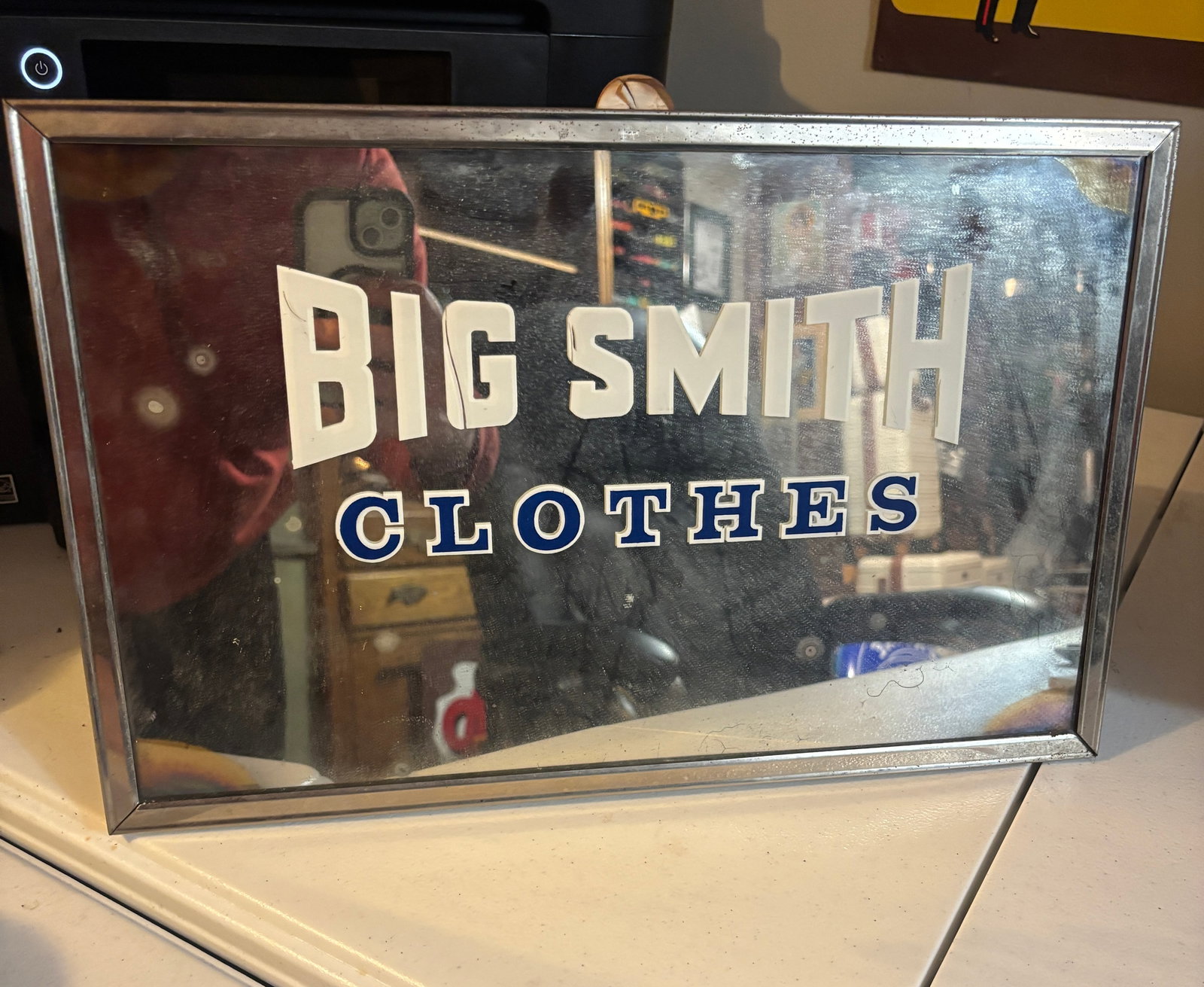 Mid Century Big Smith Clothes Lighted Store Sign reverse on glass - 12