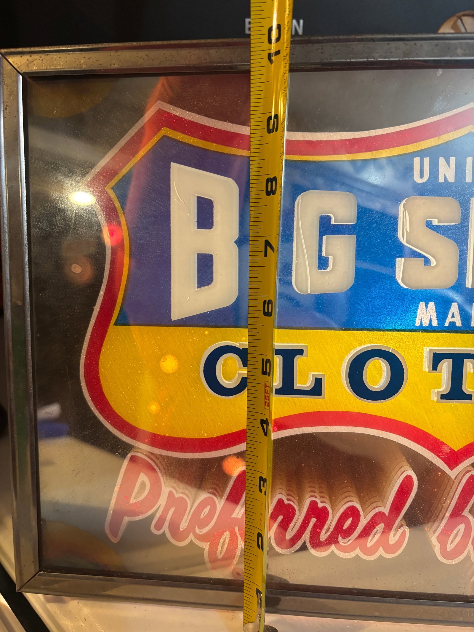 Mid Century Big Smith Clothes Lighted Store Sign reverse on glass - 3