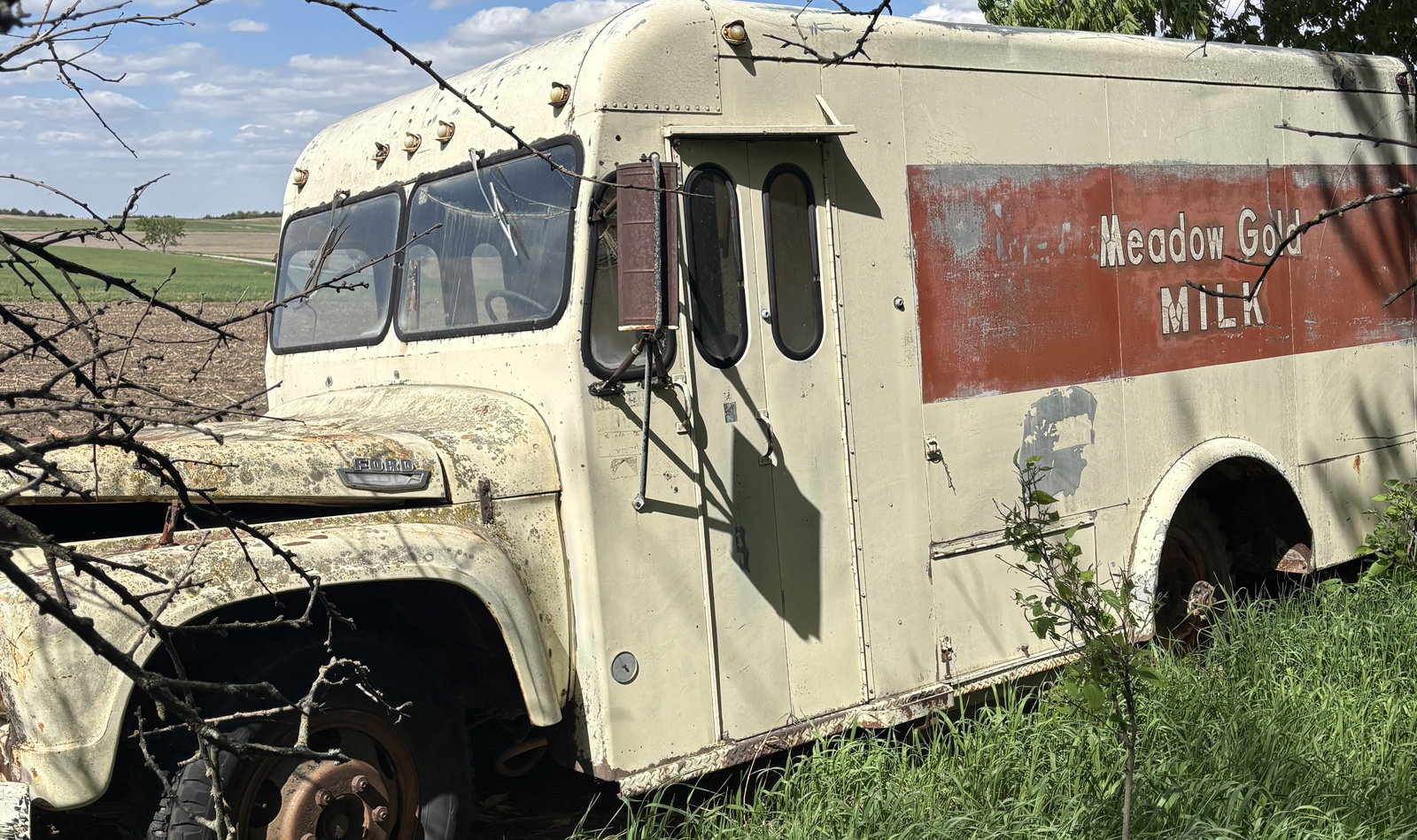 1960s Ford Meadow Gold Milk Truck Field Find Rat Rod - 4