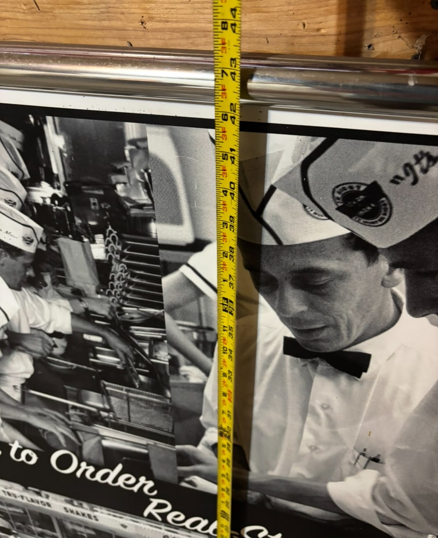 Large 42"x43" Steak & Shake red Car Framed Photo Picture Mancave - 2