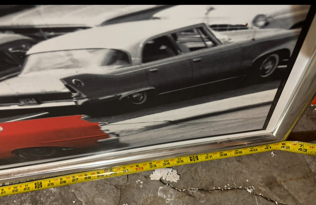 Large 42"x43" Steak & Shake red Car Framed Photo Picture Mancave - 3