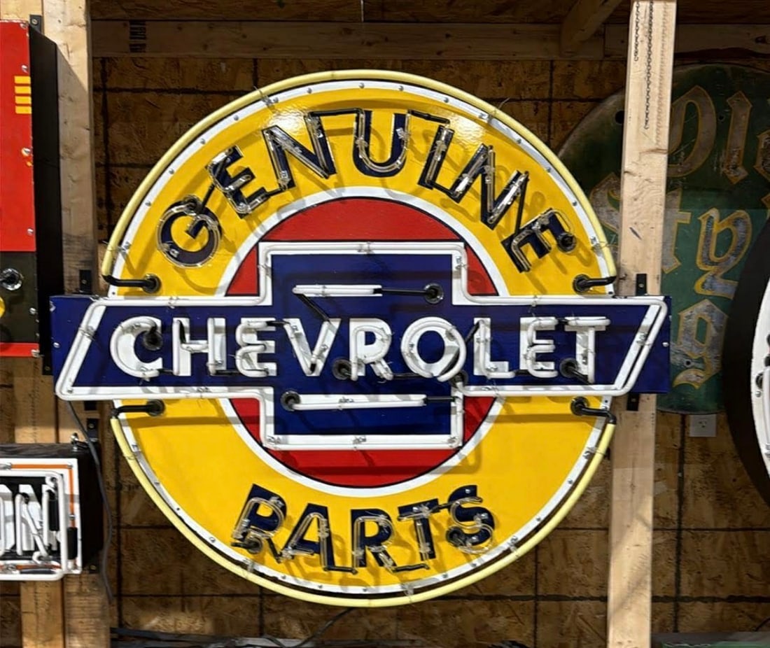 Large New Chevrolet Genuine Parts Neon Sign - 2