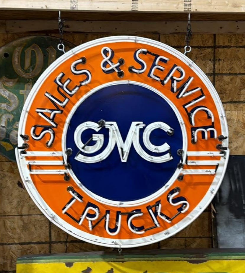 Large 48" GMC Trucks Porcelain Neon Sign (1 of 1)