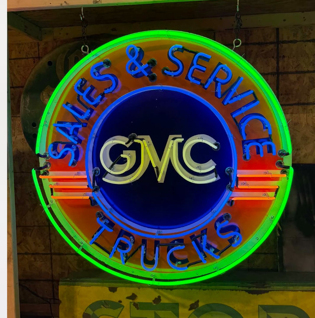 Large 48" GMC Trucks Porcelain Neon Sign - 2