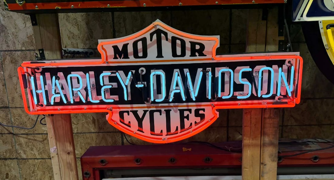 New 4Ft Harley Davidson Porcelain Neon sign: New 4Ft Harley Davidson Porcelain Neon sign